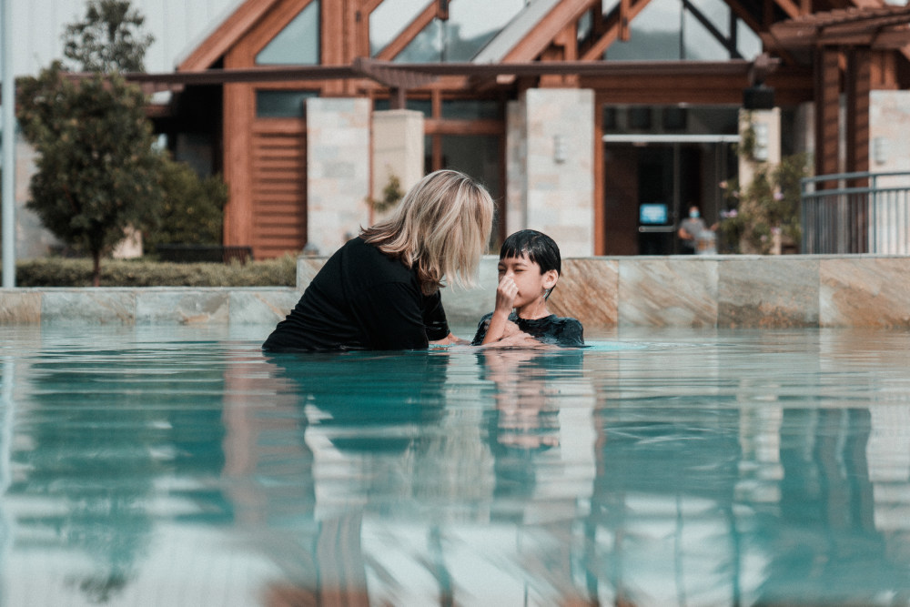 A child being baptized